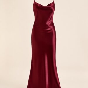 Burgundy Bias Slip Dress