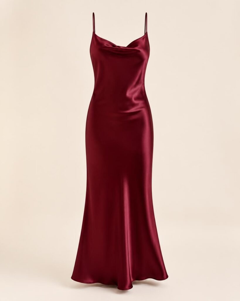 Burgundy Bias Slip Dress